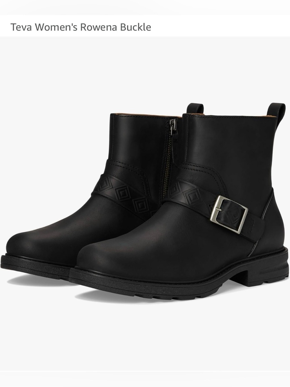 Teva Women's Rowena Buckle Black Leather Boots 1141354